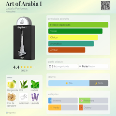 Perfume Árabe Art of Arabia I Lattafa 100ml EDP Masculino