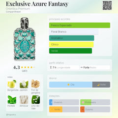Perfume Árabe Azure Fantasy Orientica 80ml EDP Unissex