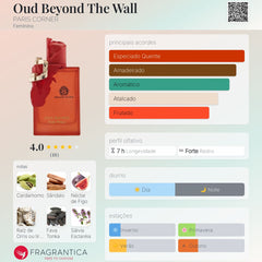 Perfume Árabe Oud Beyond The Wall Paris Corner 100ml EDP