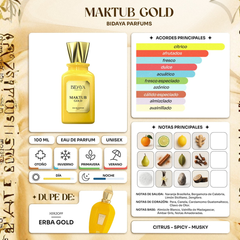 Perfume Árabe Maktub Gold 100ml Bidaya  Eau De Parfum