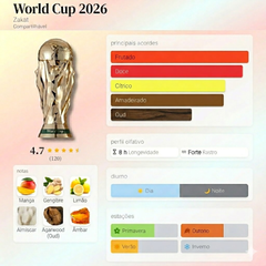 Perfume Árabe World Cup 2026 Zakat 80ml EDP Cítrico Frutado