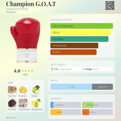 Perfume Árabe Champion G.O.A.T Fragrance World 100ml EDP