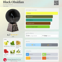 Perfume Árabe Black Obsidian Aurora Scents 100ml EDP Masculino