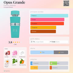 Perfume Árabe Opus Grande French Avenue 100ml EDP Unissex