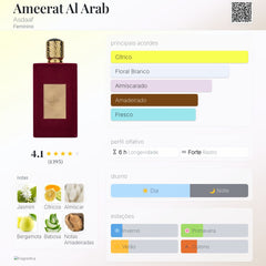 Perfume Árabe Ameerat Al Arab Asdaaf 100ml EDP Feminino
