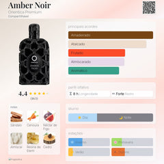 Perfume Árabe Amber Noir Orientica 80ml EDP Unissex Oriental