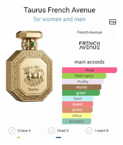 Genesis Taurus French avenue Eau De Parfum 90ml Unisex
