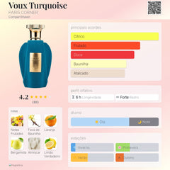 Voux Turquoise Paris Corner Eau De Parfum 100ml